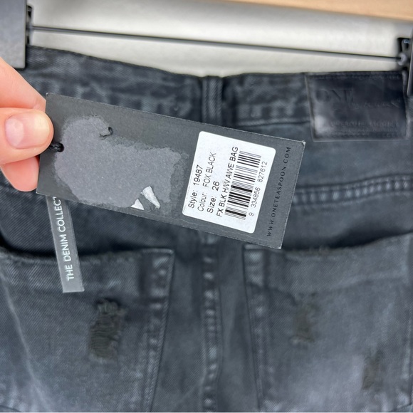 NWT One X Oneteaspoon Black Awesome Baggies Relaxed Rolled Distressed Cuff 26 - Picture 7 of 8